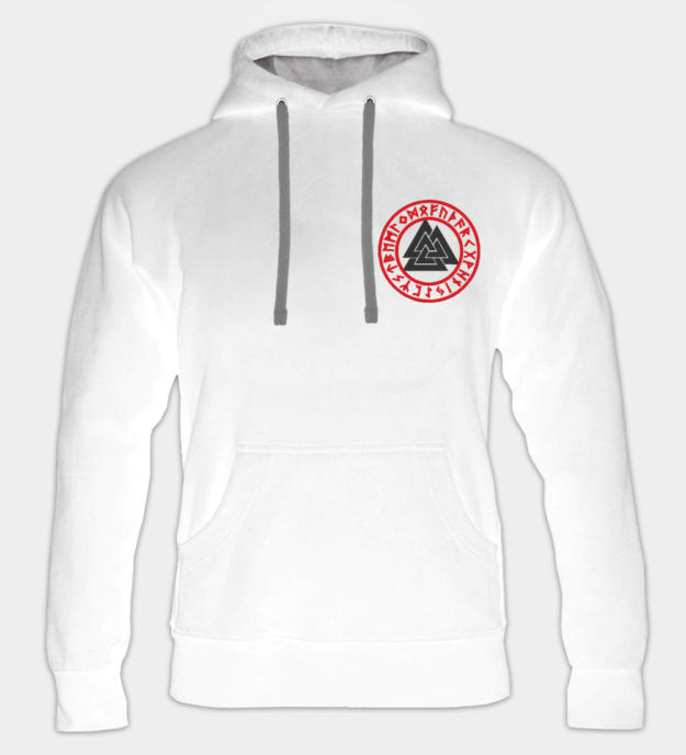 Runic Valknut Embroidered Hoodie