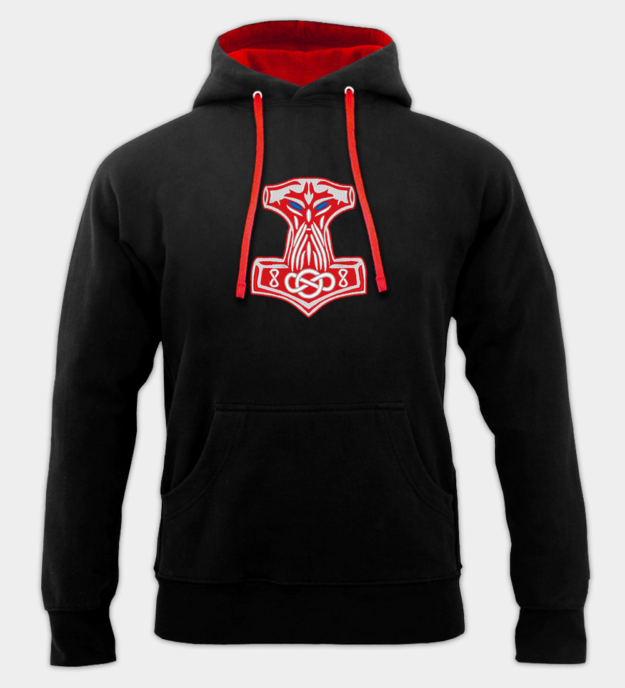 Thor's Hammer Embroidered Hoodie