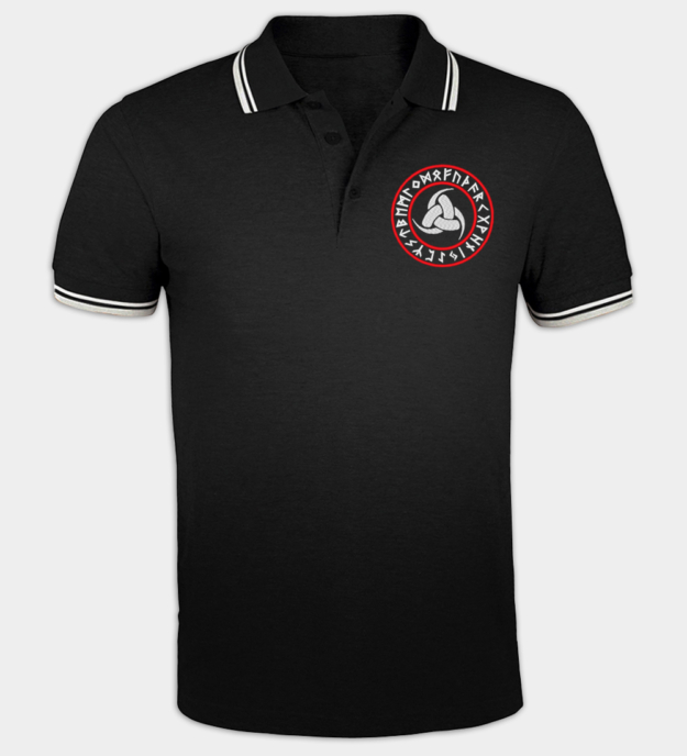 Odin's Triple Horn Embroidered Polo Shirt