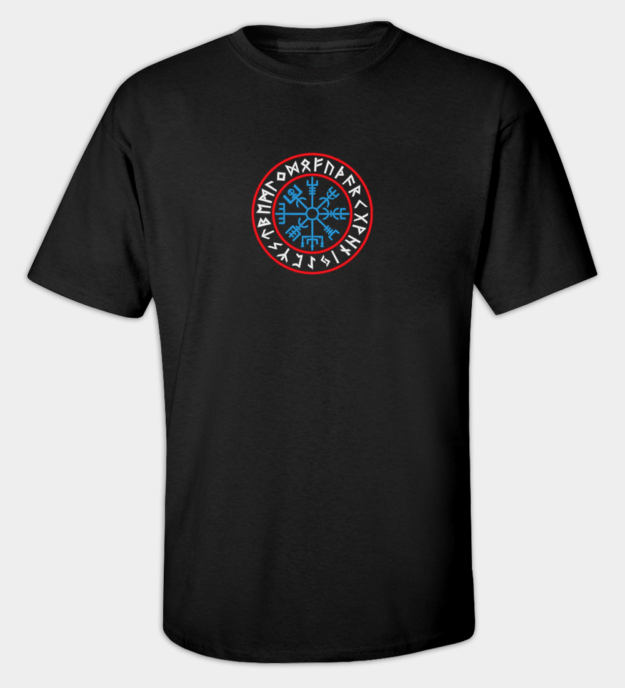 Runic Vegvisir Embroidered T-Shirt