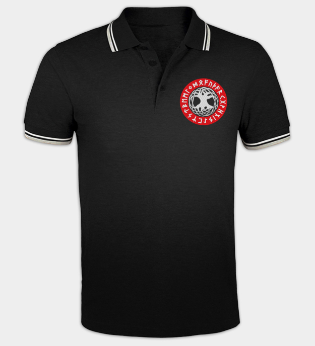 Runic Yggdrasil Embroidered Polo Shirt