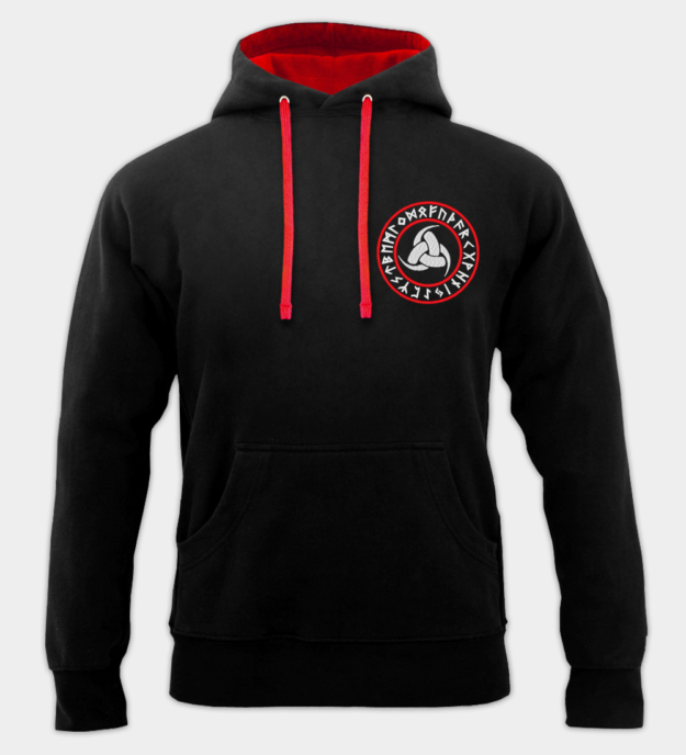 Triple Horn of Odin Embroidered Hoodie