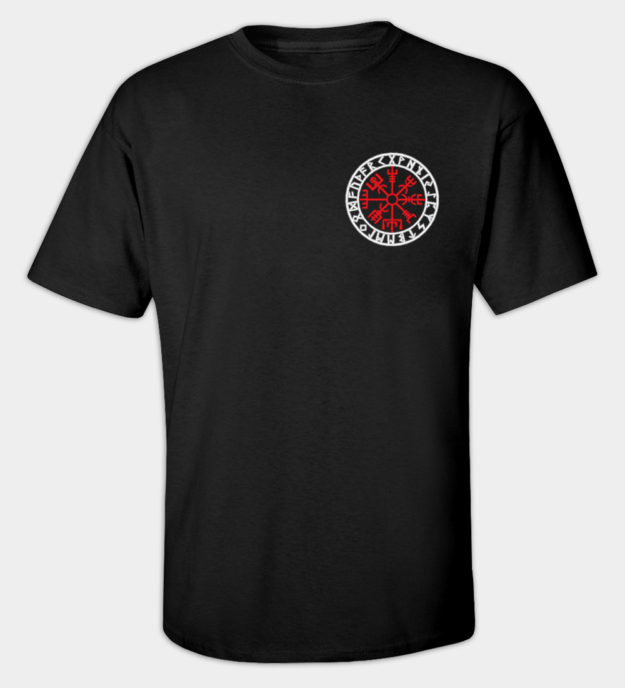 Vegvisir Runic Circle Embroidered T-Shirt