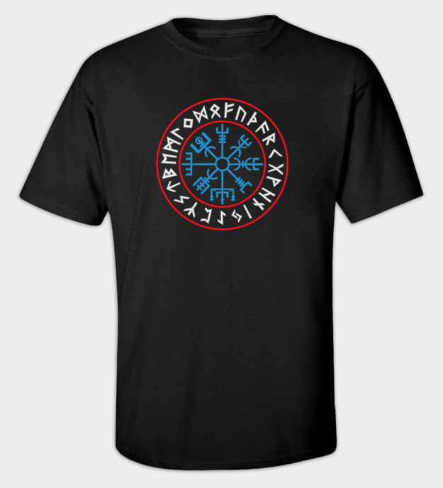 Runic Vegvisir Embroidered T-Shirt