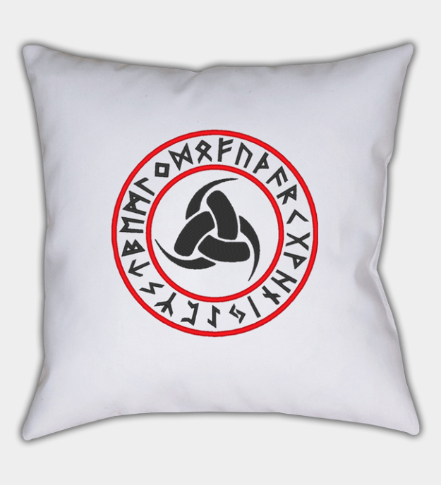 Horns of Odin Embroidered Throw Pillow Cover