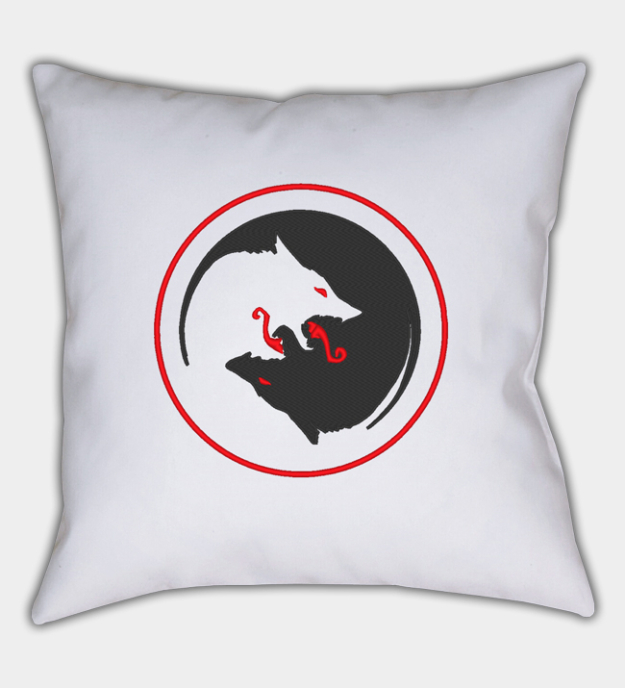 Odin's Wolves Embroidered Throw Pillow Cover