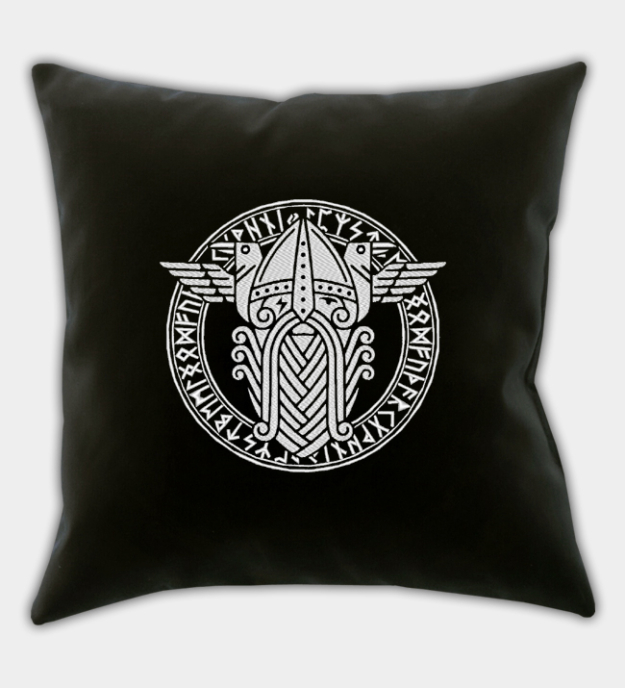 Odin / Wotan Embroidered Throw Pillow Cover