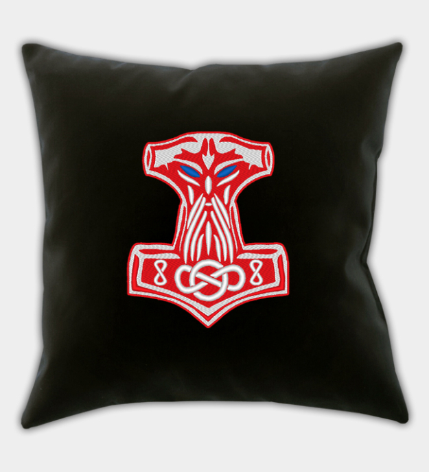 Mjolnir Embroidered Throw Pillow Cover