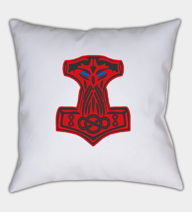 Mjolnir Embroidered Throw Pillow Cover