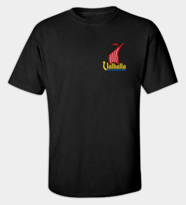 Valhalla Dragon Ship Embroidered T-Shirt