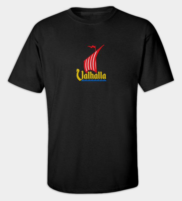 Viking Dragon Ship Embroidered T-Shirt