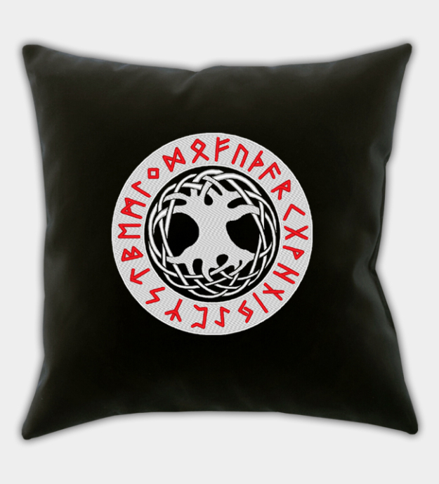 Yggdrasil Embroidered Throw Pillow Cover