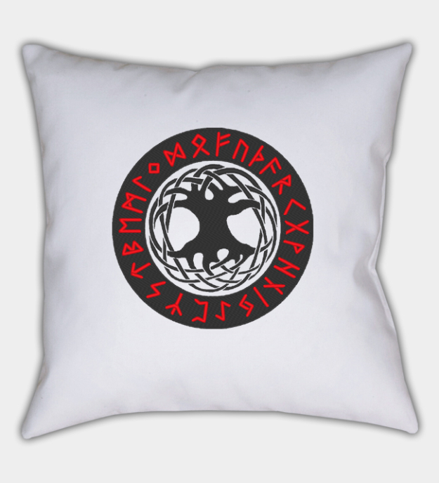 Yggdrasil Embroidered Throw Pillow Cover