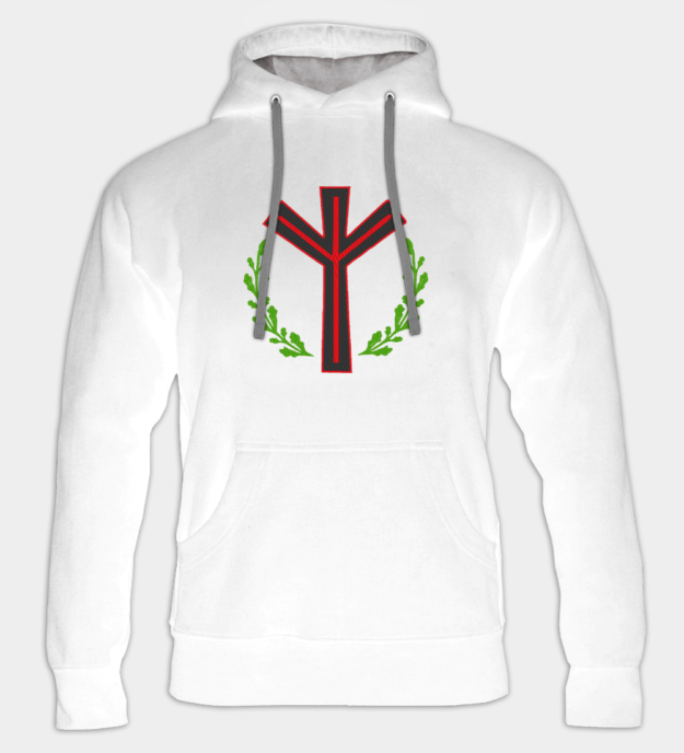 Algiz Rune Embroidered Hoodie