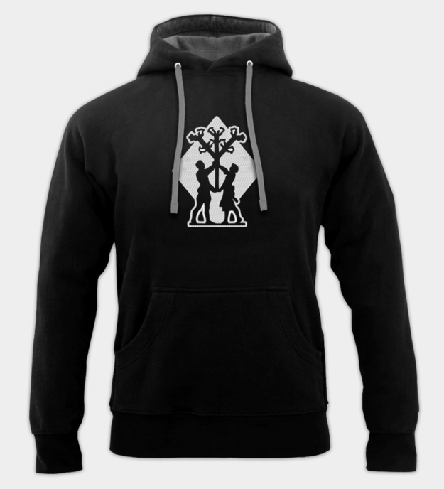 Algiz Motif Embroidered Hoodie