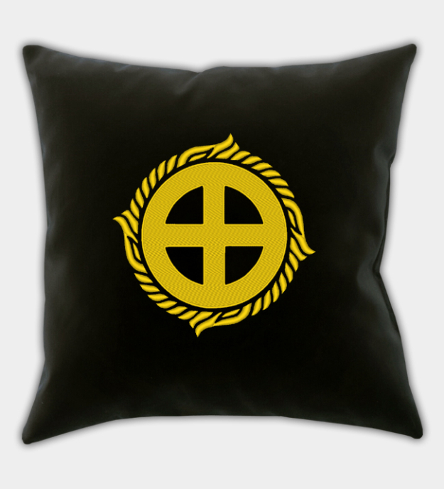 Sun Cross Embroidered Throw Pillow Cover